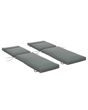 Lot de 2 matelas bain de soleil ép. 8 cm polyester déperlant gris