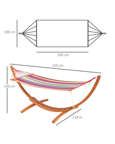 Hamac de jardin avec support 1 personne