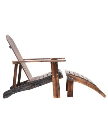 Fauteuil de jardin en pin avec repose-pied