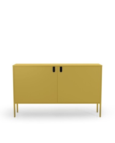 Buffet en bois 2 portes L148cm jaune moutarde