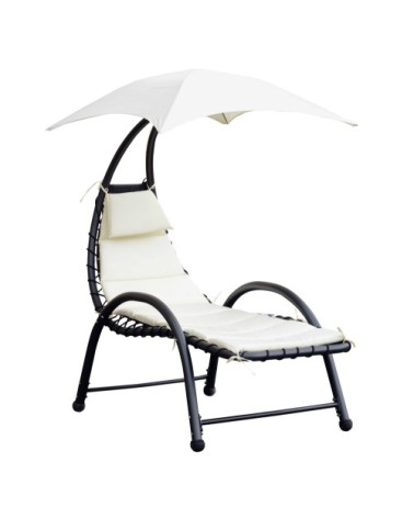 Bain de soleil design pare-soleil et matelas écru