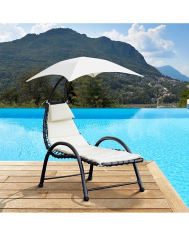 Bain de soleil design pare-soleil et matelas écru