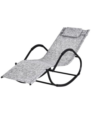 Chaise longue à bascule rocking chair design contemporain gris