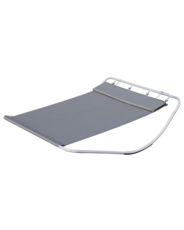 Transat bain de soleil à bascule 2 places gris