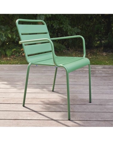Fauteuil de jardin en métal vert cactus