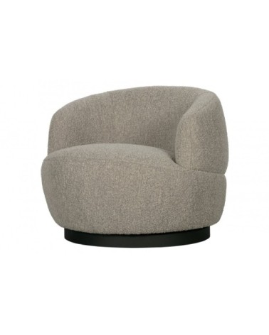 Fauteuil pivotant arrondi en tissu gris