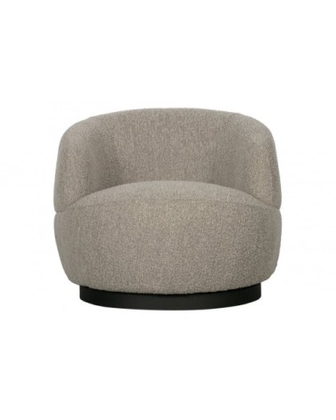 Fauteuil pivotant arrondi en tissu gris