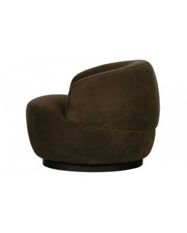 Fauteuil pivotant arrondi en tissu marron