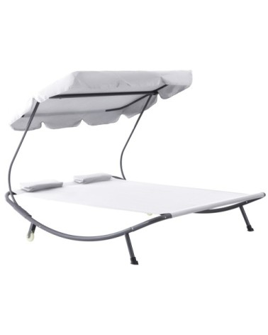 Bain de soleil 2 places design contemporain crème