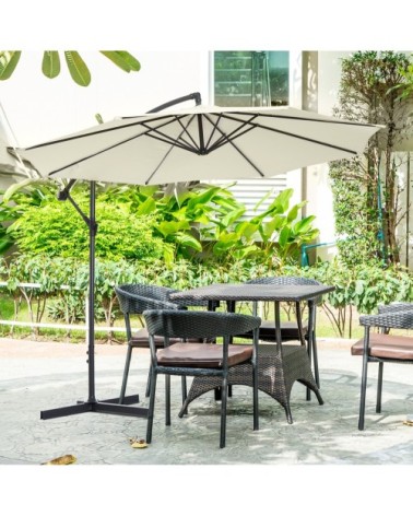 Parasol déporté octogonal crème