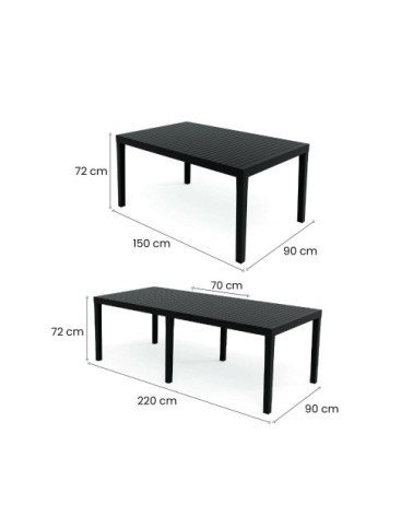 Table d'extérieur arabesch anthracite