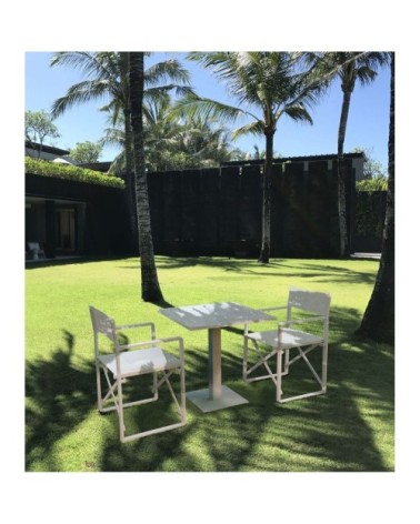 Table extérieure en aluminium blanc