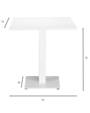 Table extérieure en aluminium blanc