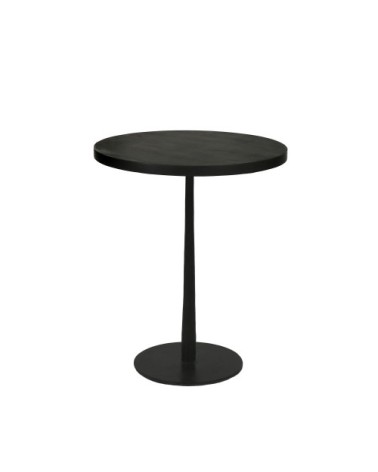 Table de bistrot ronde en bois et métal D50cm noir