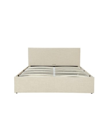 Cadre de lit EDGAR avec sommier relevable à latte - beige, 180 cm