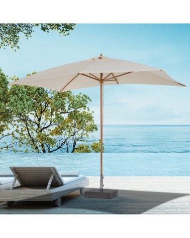 Parasol droit rectangulaire crème