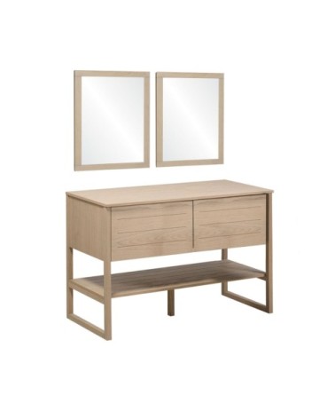 Meuble de Salle De Bain Chêne 120 cm  + 2 Miroirs