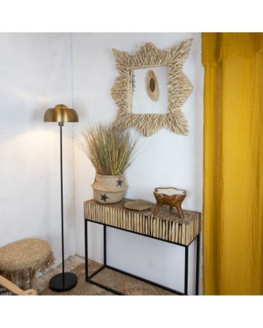 Miroir en branches de teck 80x80