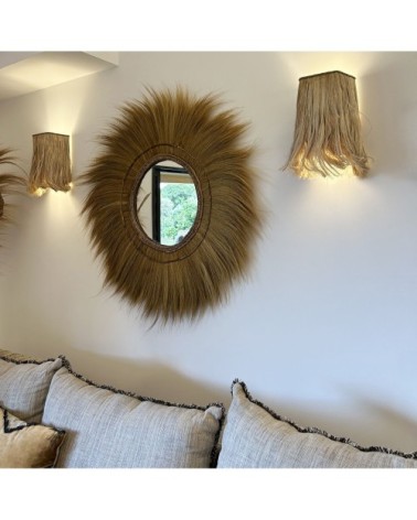 Miroir géant en feuilles de bananier D130