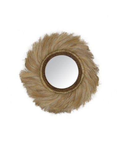 Miroir en feuilles d'abaca D60
