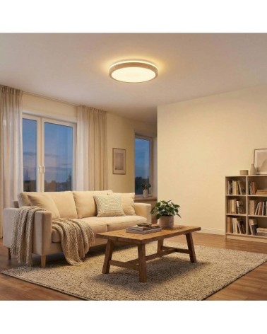 Plafonnier led en bois marron
