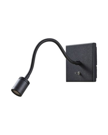 Applique murale led en métal noir