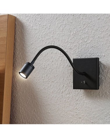 Applique murale led en métal noir