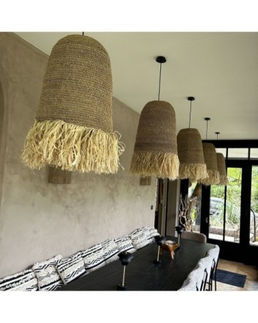 Cache-ampoule en fibres végétales avec franges