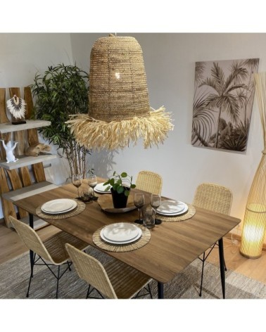 Cache-ampoule en fibres végétales avec franges