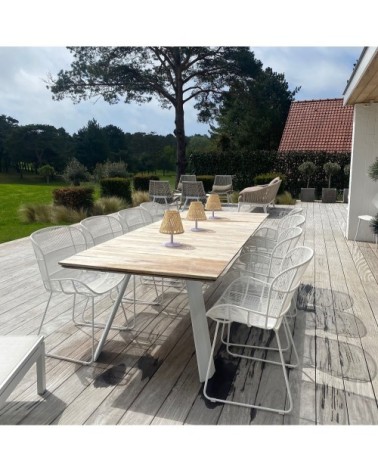 Fauteuil de table intérieur/extérieur blanc