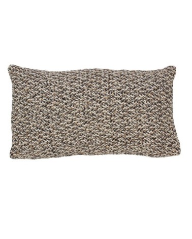 Coussin en coton chiné beige et noir 30x50
