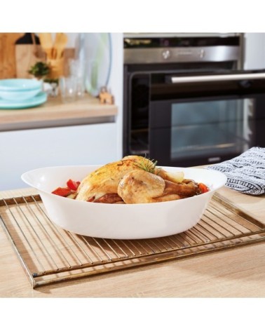 Plat blanc ovale ultraléger 38x22cm