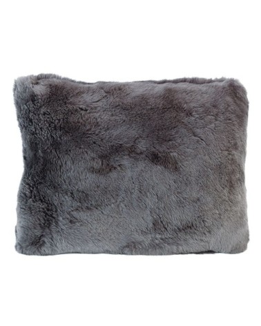 Coussin en rex rabbit gris 30x40