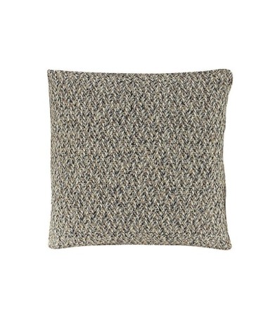Coussin en coton chiné beige et noir 40x40