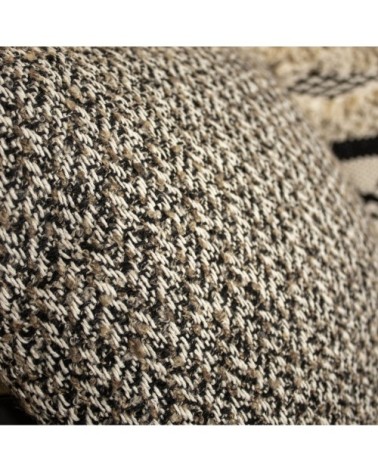 Coussin en coton chiné beige et noir 40x40