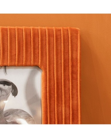 Cadre photo en velours plissé terracotté 33x24