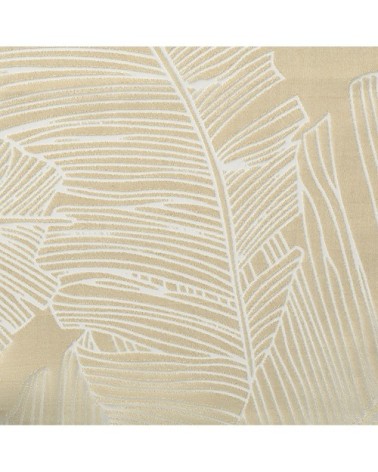 Voilage tamisant imprimé feuilles polyester lin 240 x 140