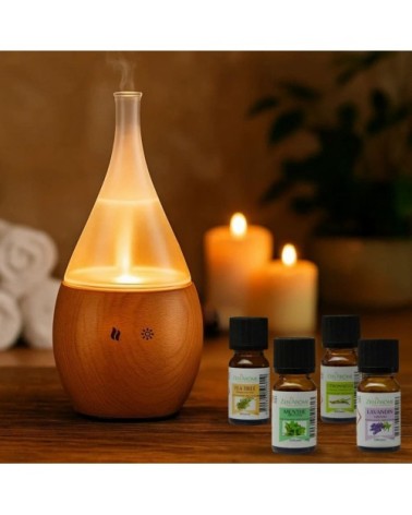 Diffuseur Venturi Bois FSC Bolea et 4 Huiles Indispensables Quotidien