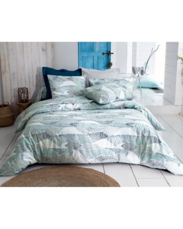 Housse de couette 260x240 en coton bleu