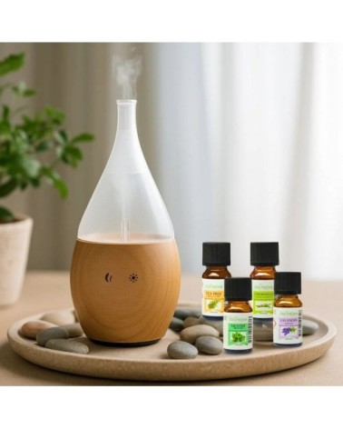 Diffuseur Venturi Bois FSC Bolea et 4 Huiles Indispensables Quotidien