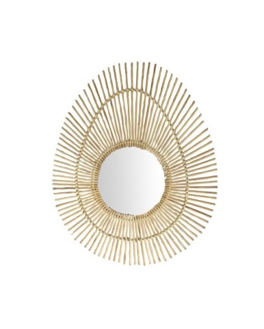 Miroir ovale en bambou 60x48