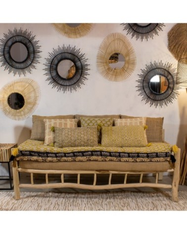 Miroir ovale en bambou 60x48