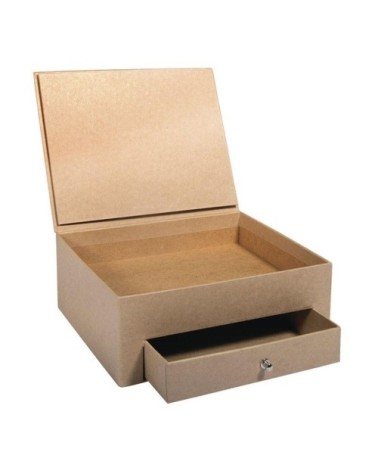 Boîte papier mâché avec tiroir 20cm