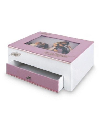 Boîte papier mâché avec tiroir 20cm