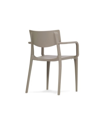 Fauteuil de jardin empilable en polypropylène renforcé taupe