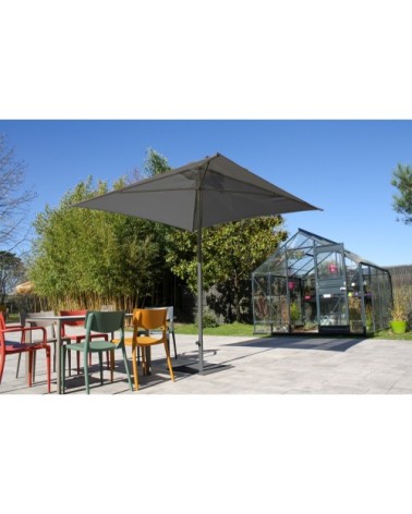 Pied de parasol en acier laqué gris anthracite