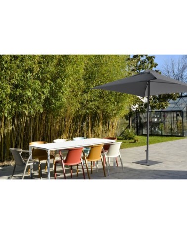 Pied de parasol en acier laqué gris anthracite