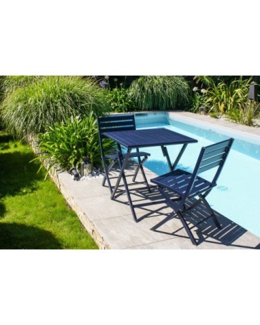 Chaise de jardin pliante en aluminium marine