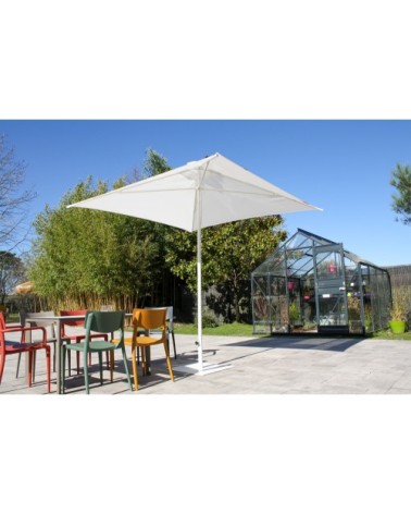 Pied de parasol en acier laqué blanc