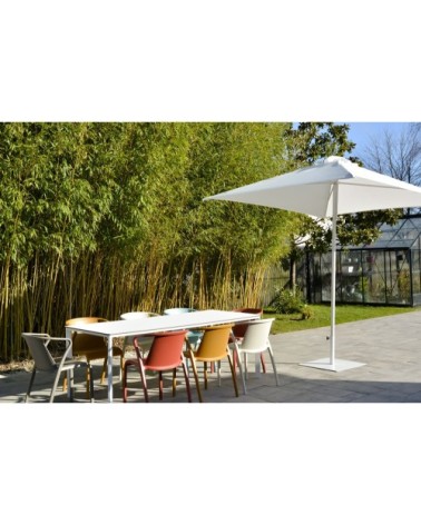 Pied de parasol en acier laqué blanc